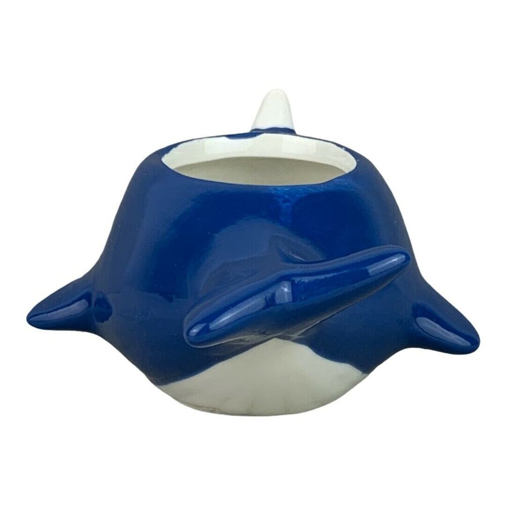 Norris the Narwhal Ceramic Animal Planter Pot for Succulents or Small Plants - Picture 7 of 7